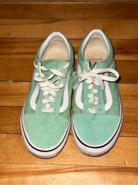 Vans Old Skool Sneakers in Mint Green & White